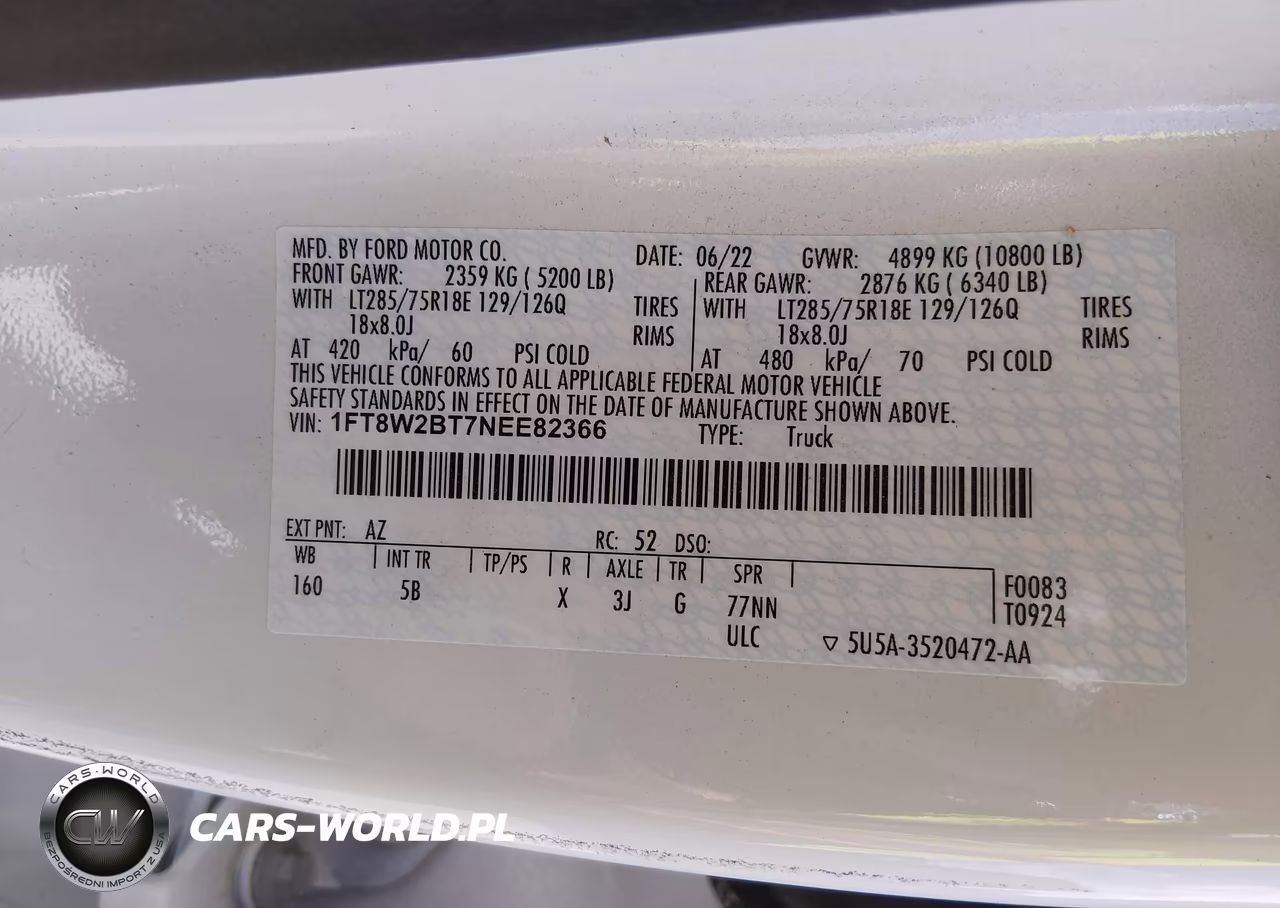 2022 Ford F-250 Lariat VIN:1FT8W2BT7NEE82366 - 9