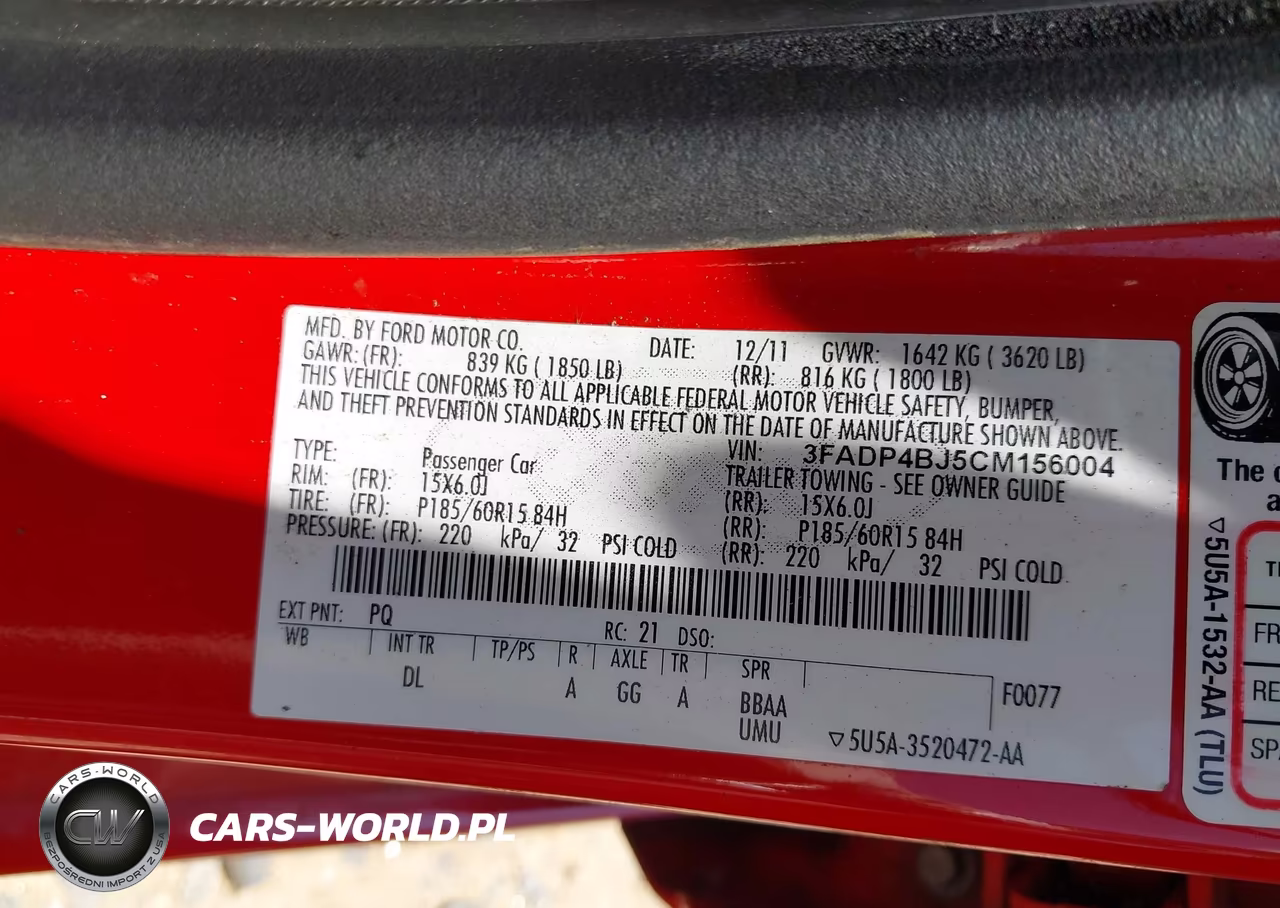 2012 Ford Fiesta Se VIN:3FADP4BJ5CM156004 - 9