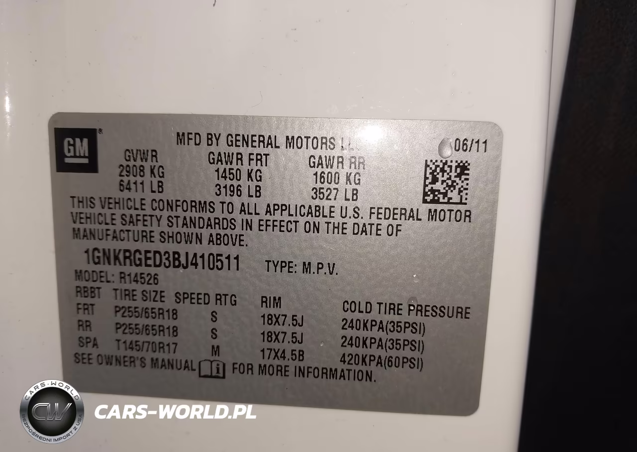 2011 Chevrolet Traverse 1Lt VIN:1GNKRGED3BJ410511 - 9
