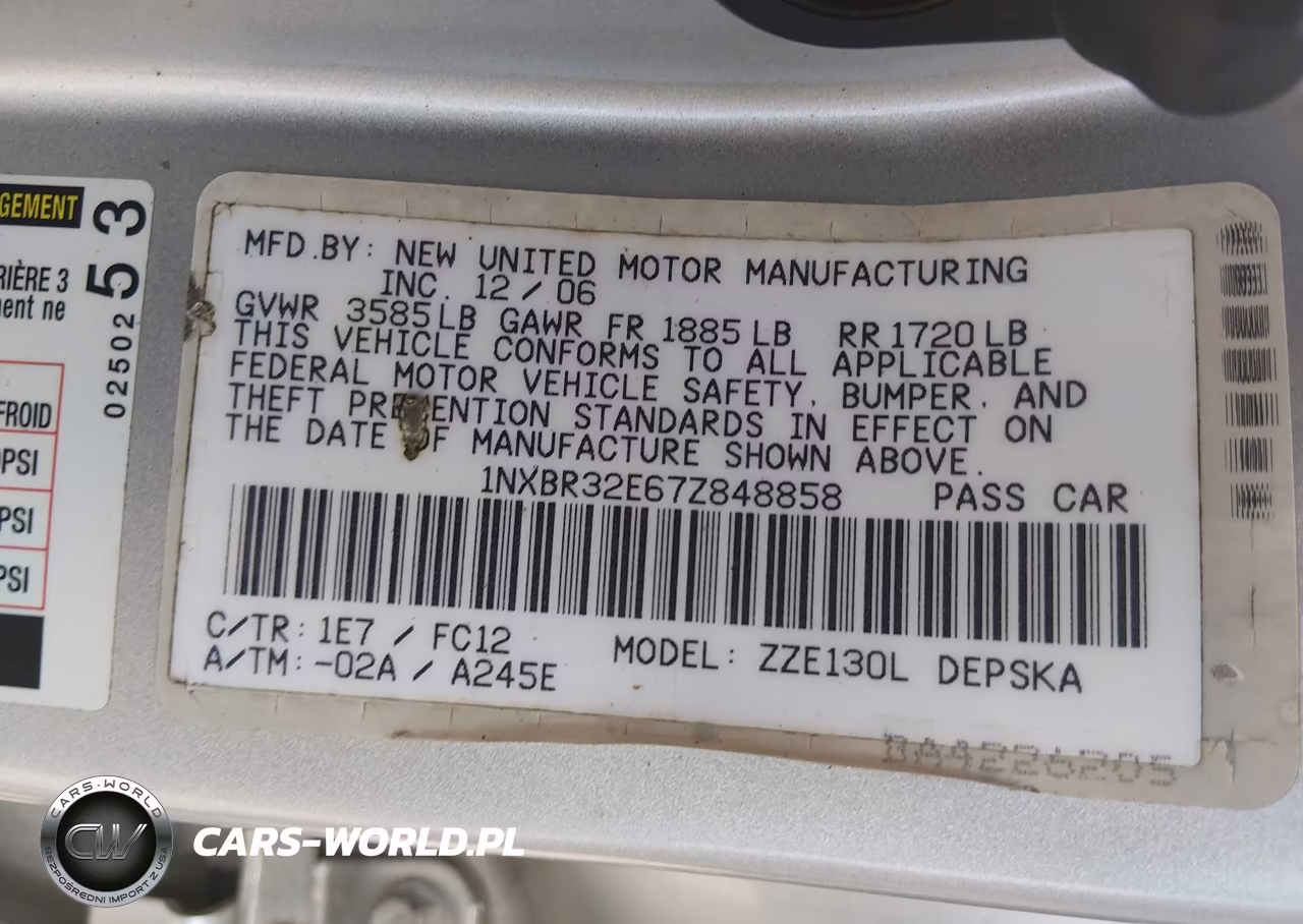 2007 Toyota Corolla S VIN:1NXBR32E67Z848858 - 9