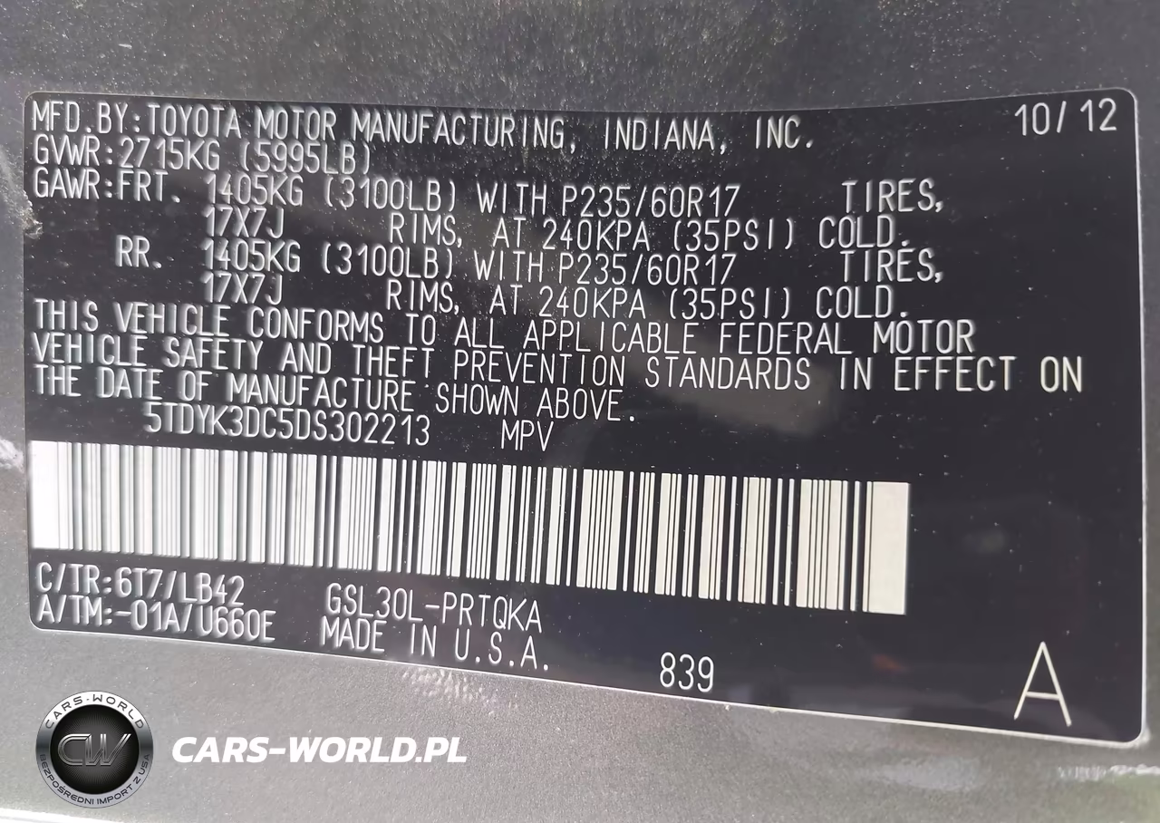 2013 Toyota Sienna Xle V6 8 Passenger VIN:5TDYK3DC5DS302213 - 9