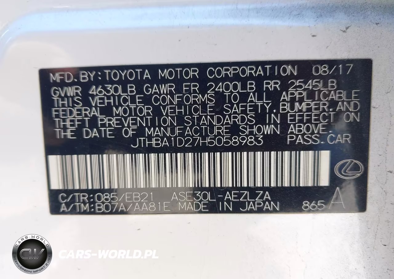 2017 Lexus Is 200T VIN:JTHBA1D27H5058983 - 9