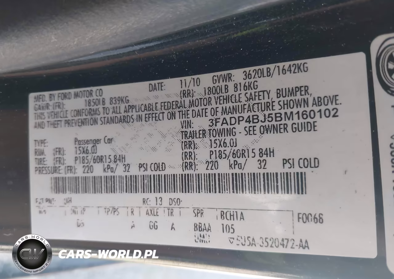 2011 Ford Fiesta Se VIN:3FADP4BJ5BM160102 - 9