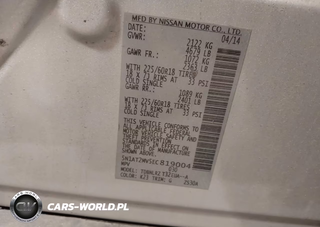 2014 Nissan Rogue Sl VIN:5N1AT2MV5EC819004 - 9