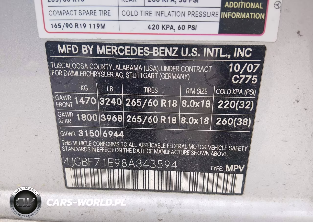 2008 Mercedes-Benz Gl-Class 4.6L VIN:4JGBF71E98A343594 - 9