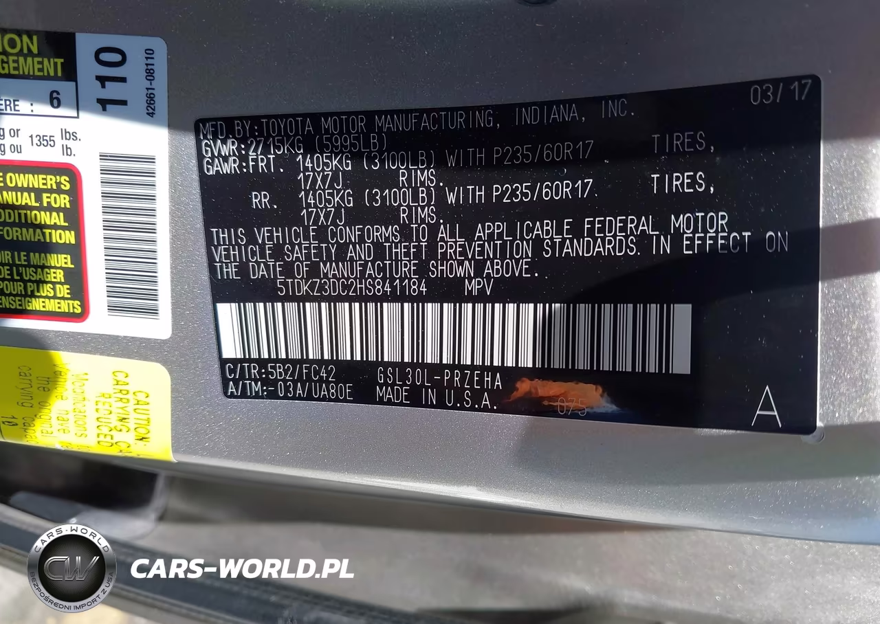 2017 Toyota Sienna Le 8 Passenger VIN:5TDKZ3DC2HS841184 - 9