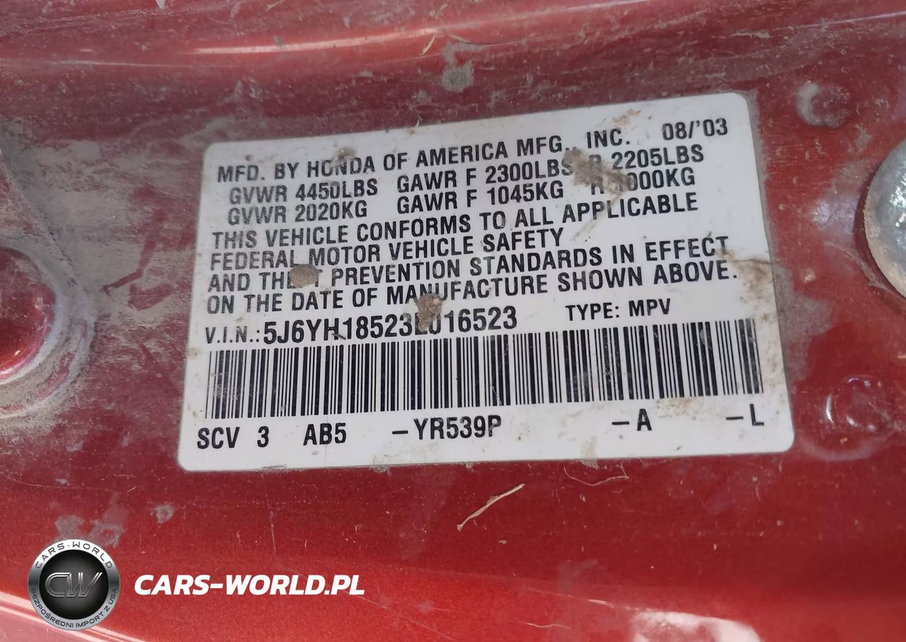 2003 Honda Element Ex VIN:5J6YH18523L016523 - 9