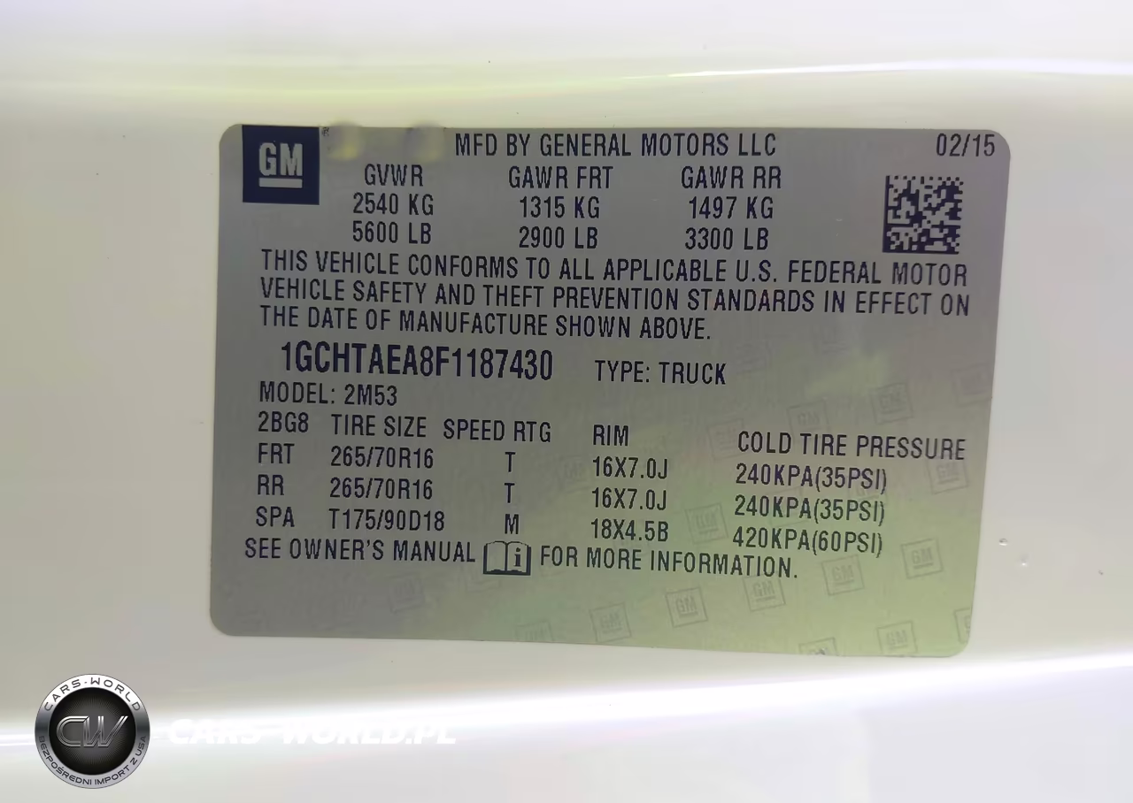 2015 Chevrolet Colorado Wt VIN:1GCHTAEA8F1187430 - 9