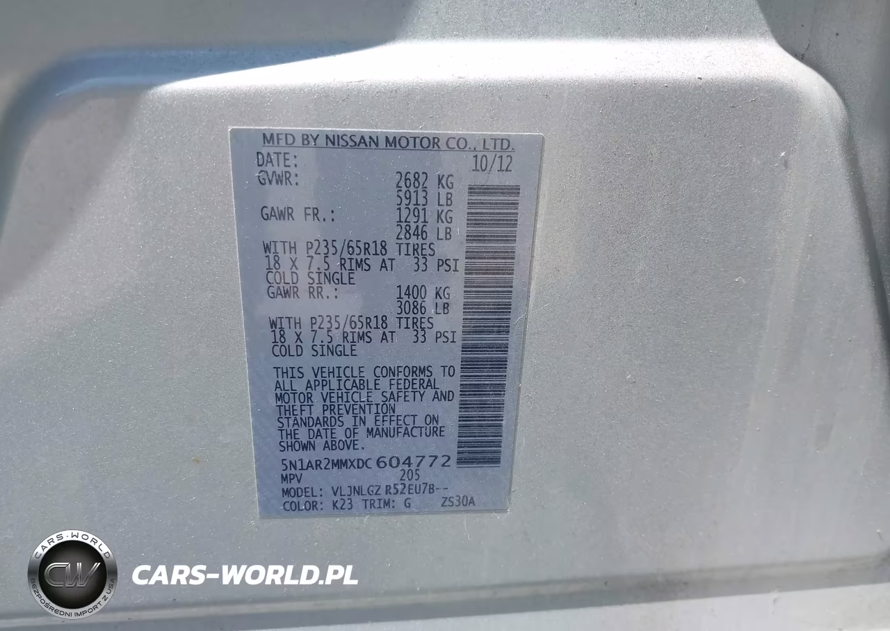 2013 Nissan Pathfinder Sl VIN:5N1AR2MMXDC604772 - 9
