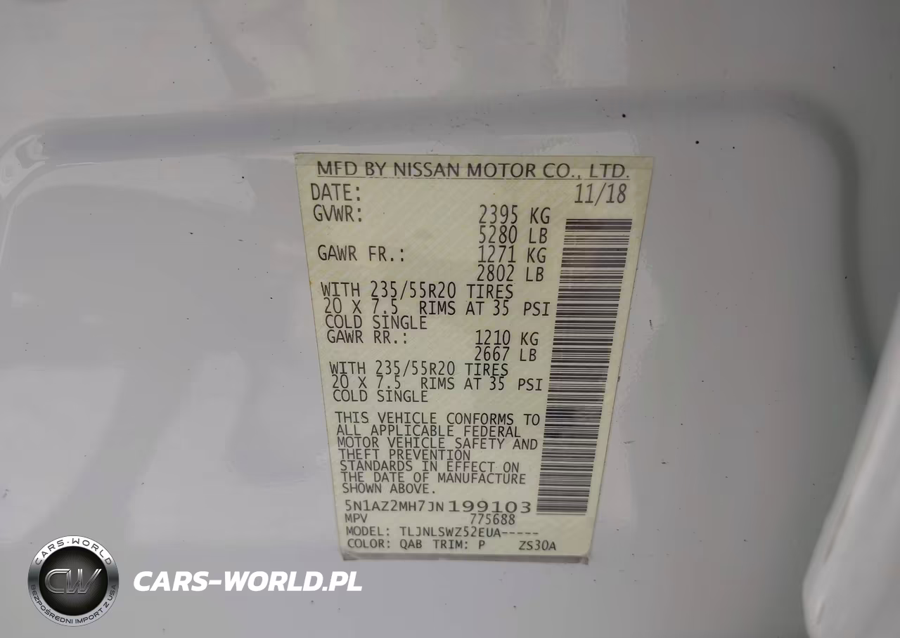 2018 Nissan Murano Platinum VIN:5N1AZ2MH7JN199103 - 9