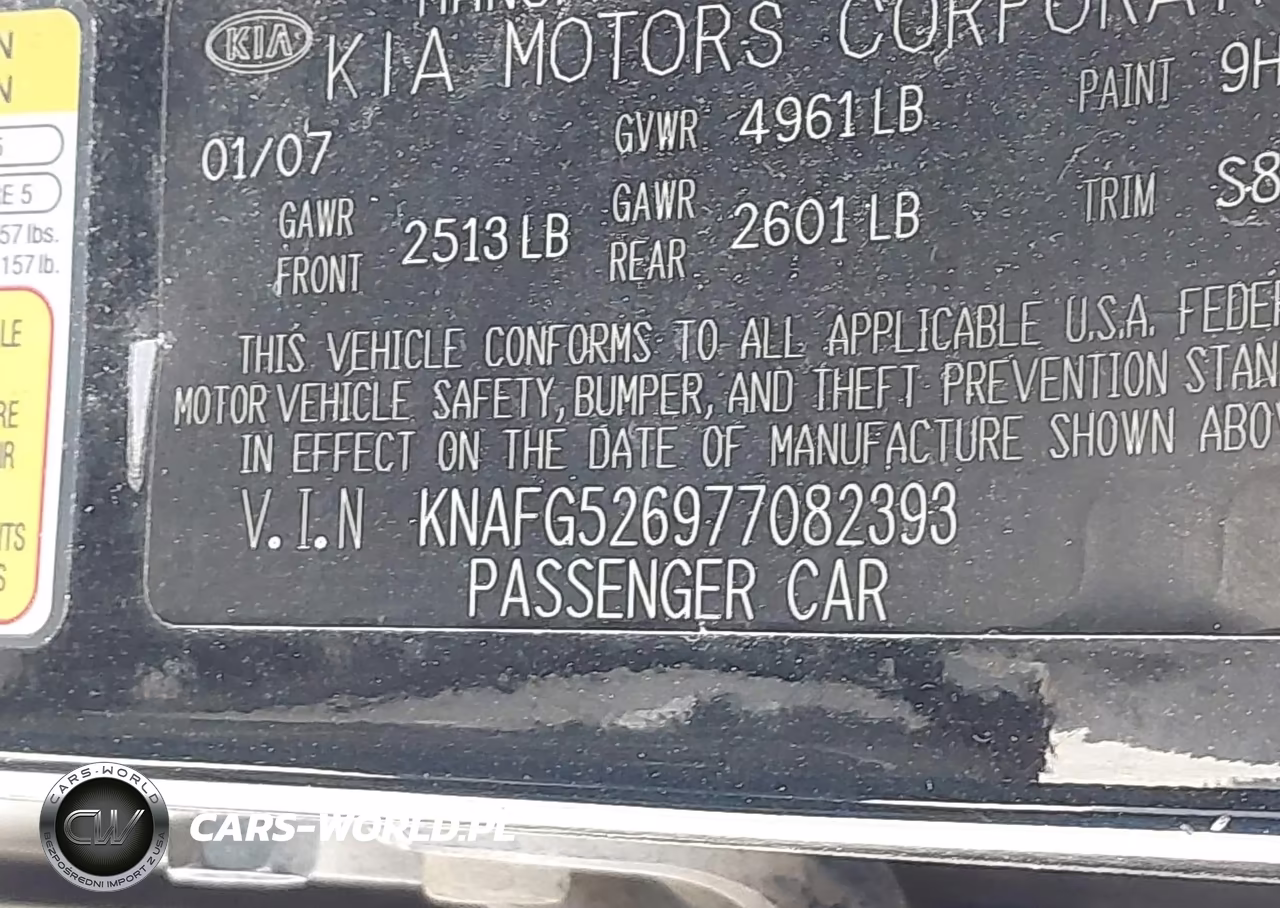 2007 Kia Rondo Lx V6 VIN:KNAFG526977082393 - 9