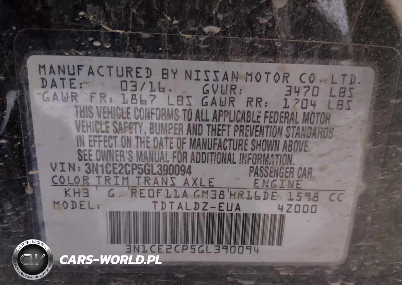 2016 Nissan Versa Note S (Sr)-S Plus-Sl-Sr-Sv VIN:3N1CE2CP5GL390094 - 9