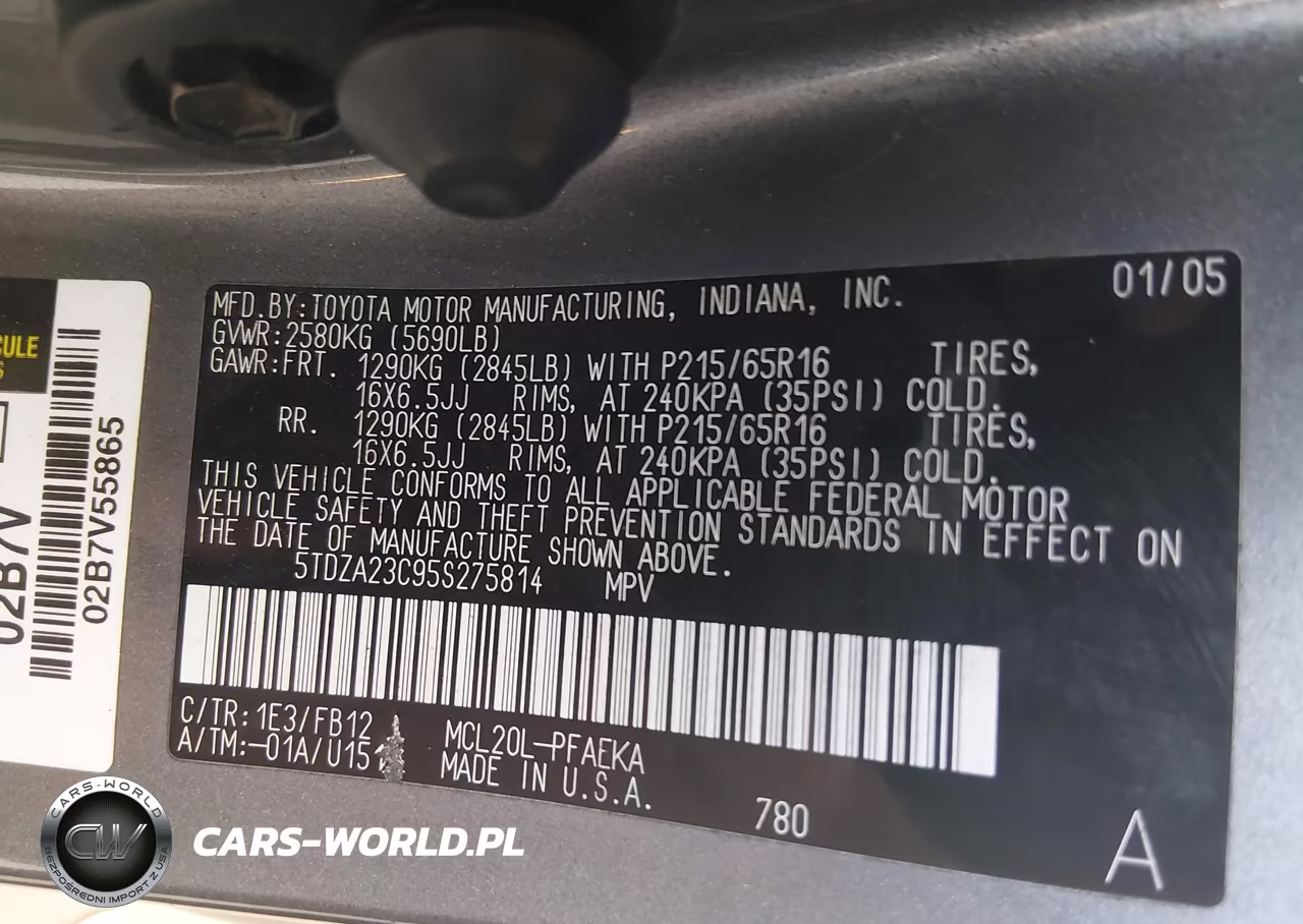 2005 Toyota Sienna Le VIN:5TDZA23C95S275814 - 9