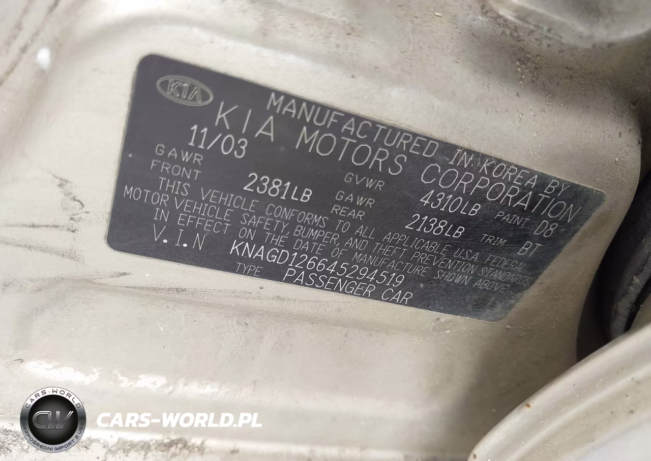 2004 Kia Optima Ex-Lx VIN:KNAGD126645294519 - 9