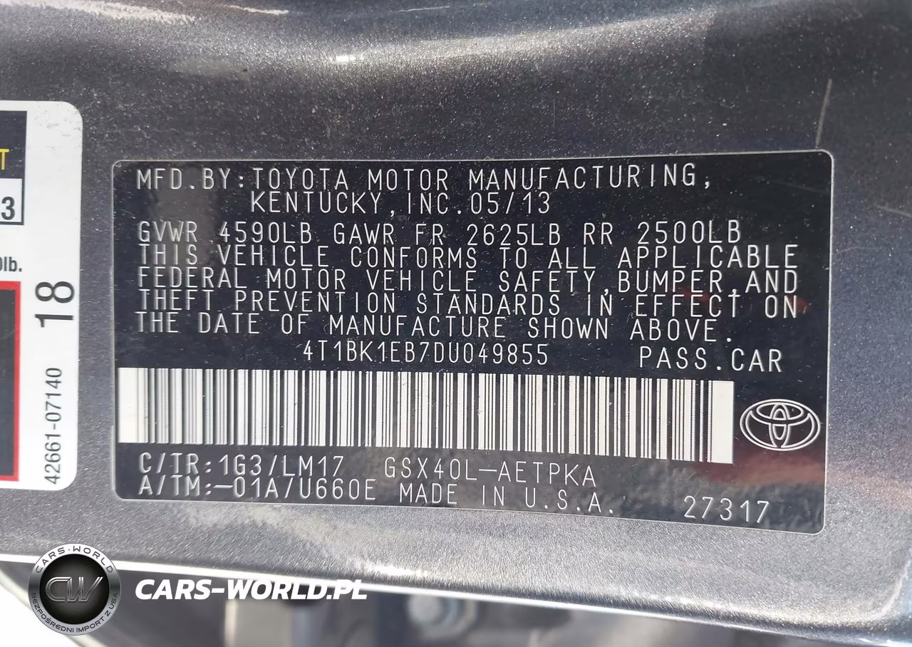 2013 Toyota Avalon Limited VIN:4T1BK1EB7DU049855 - 9
