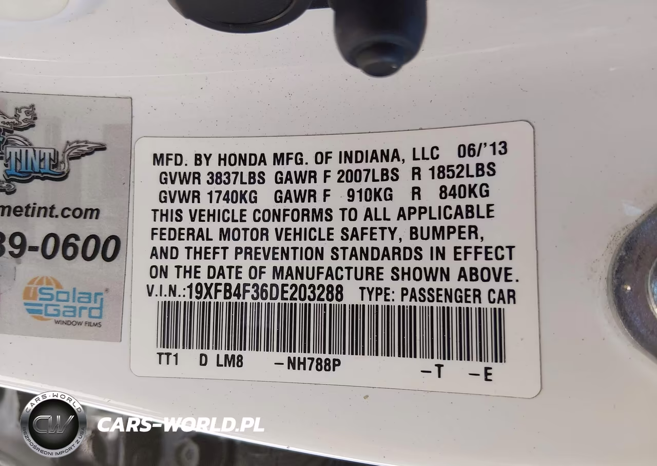 2013 Honda Civic Hybrid VIN:19XFB4F36DE203288 - 9