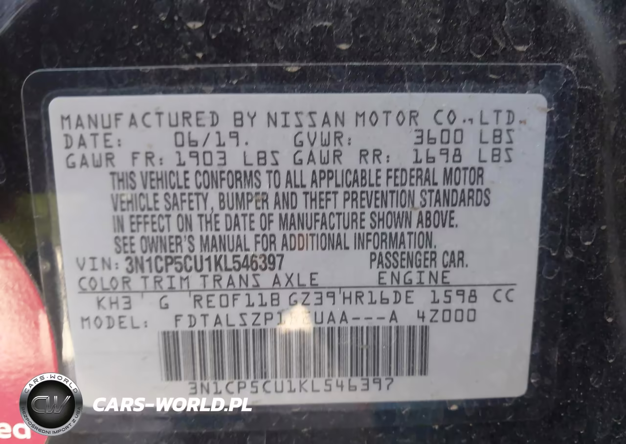 2019 Nissan Kicks Sv VIN:3N1CP5CU1KL546397 - 9