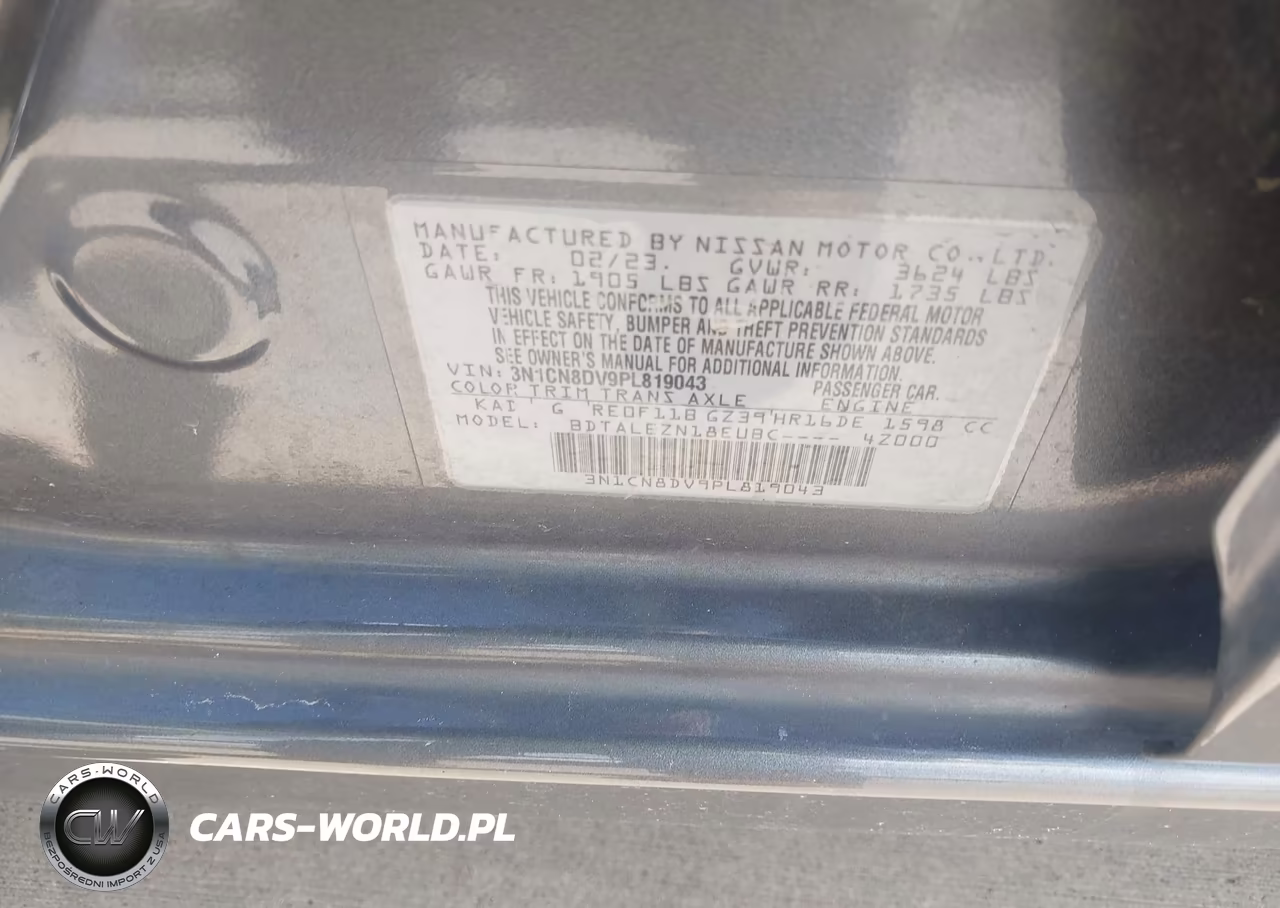 2023 Nissan Versa 1.6 S Xtronic Cvt VIN:3N1CN8DV9PL819043 - 9