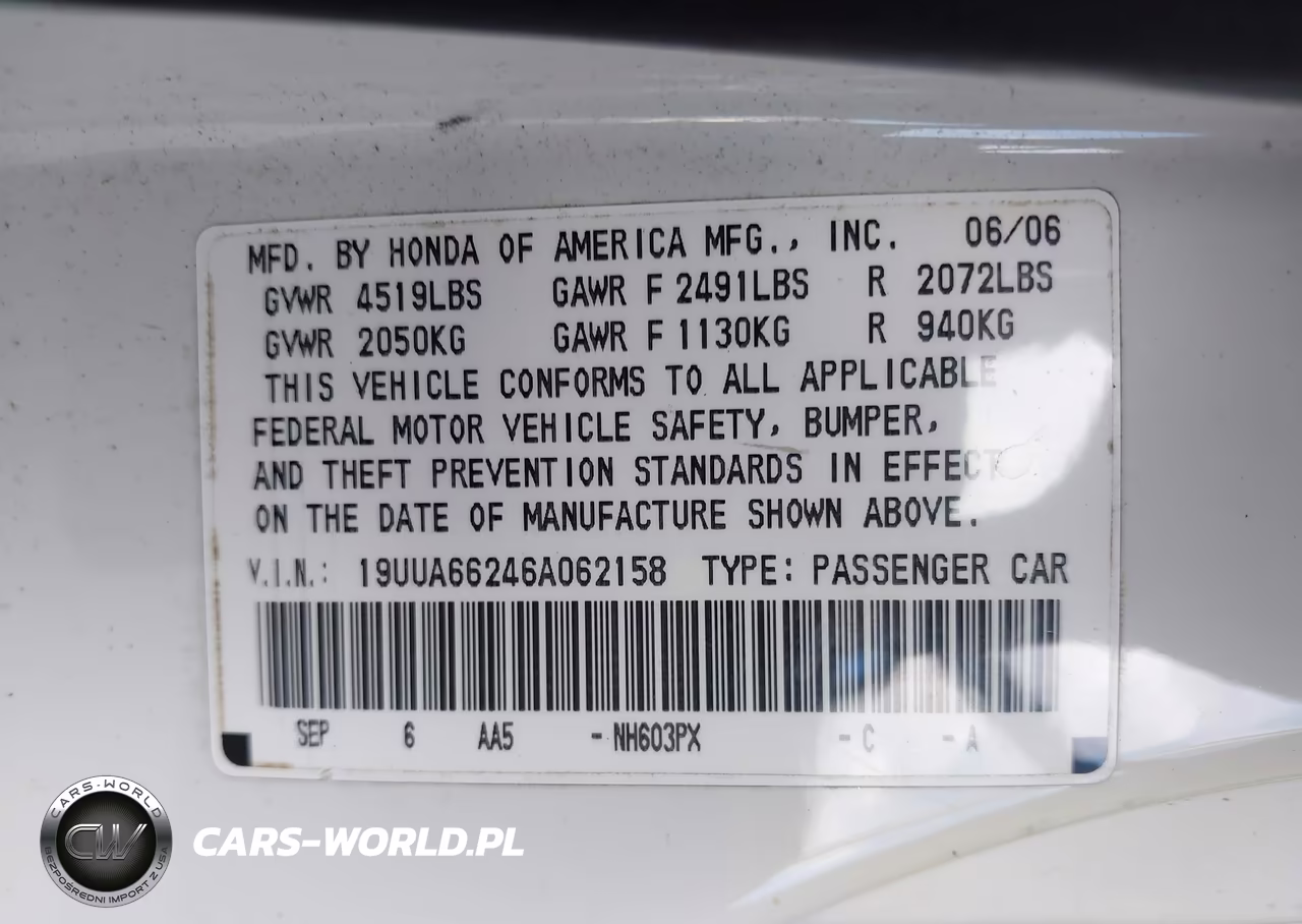2006 Acura Tl VIN:19UUA66246A062158 - 9