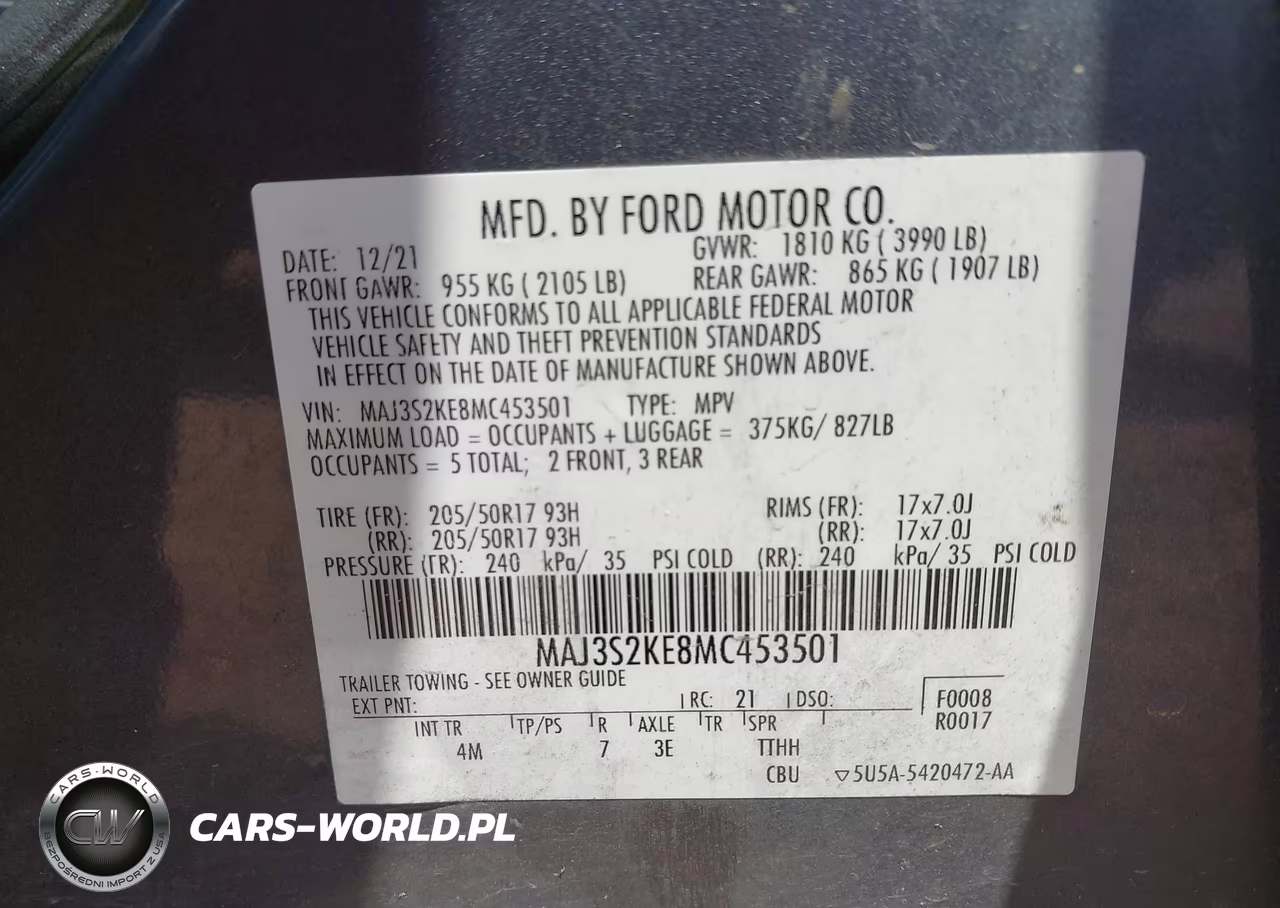 2021 Ford Ecosport Titanium VIN:MAJ3S2KE8MC453501 - 9