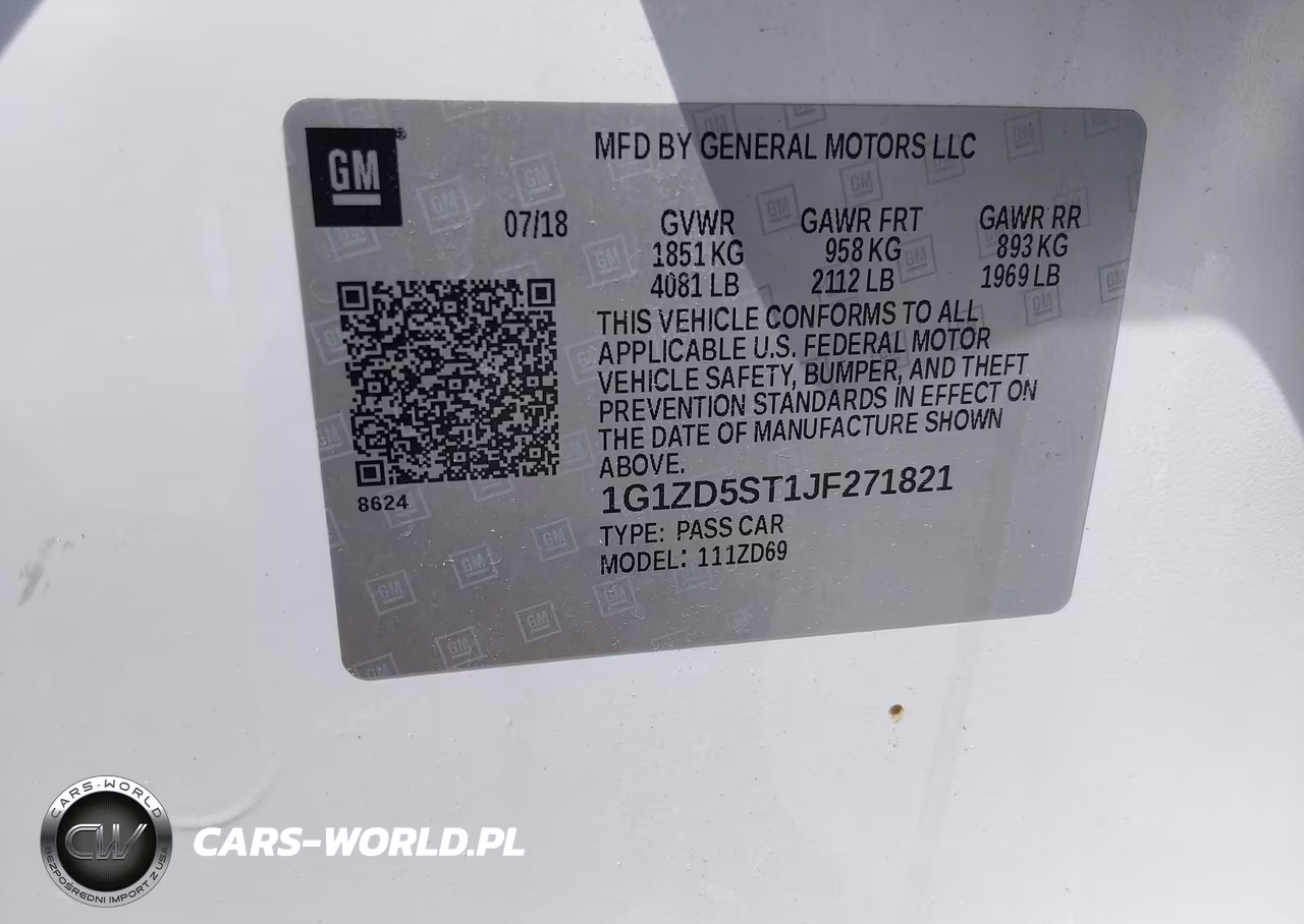 2018 Chevrolet Malibu Lt VIN:1G1ZD5ST1JF271821 - 9