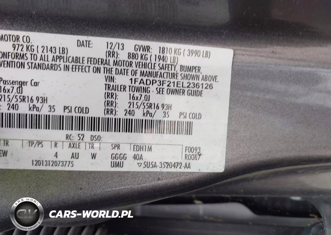 2014 Ford Focus Se VIN:1FADP3F21EL236126 - 9
