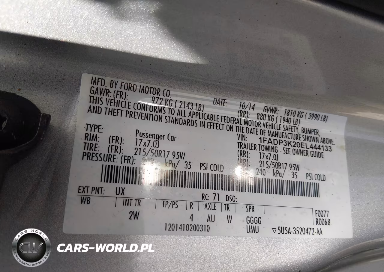 2014 Ford Focus Se VIN:1FADP3K20EL444133 - 9