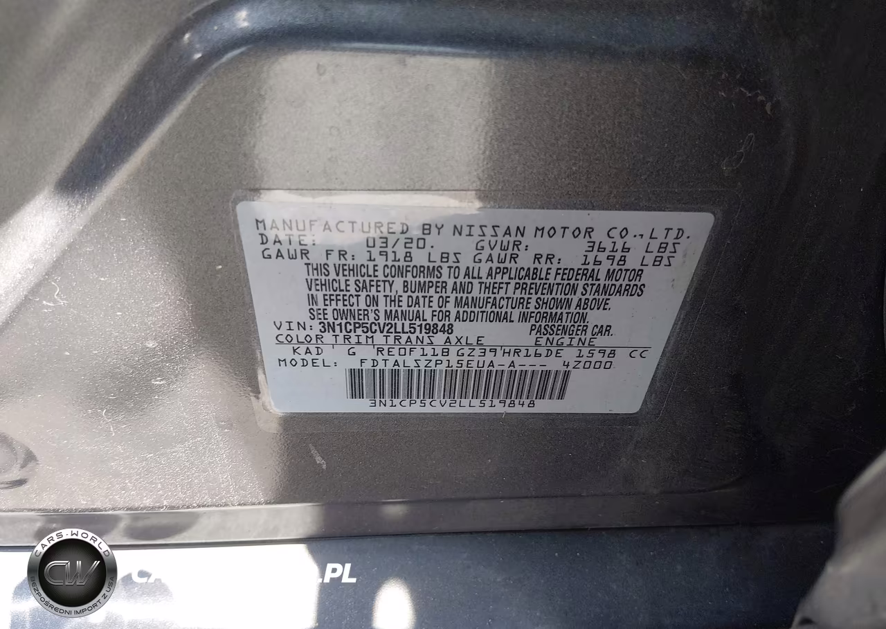 2020 Nissan Kicks Sv Xtronic Cvt VIN:3N1CP5CV2LL519848 - 9