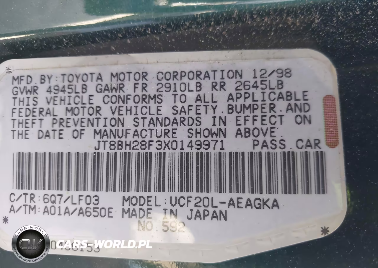 1999 Lexus Ls 400 VIN:JT8BH28F3X0149971 - 9