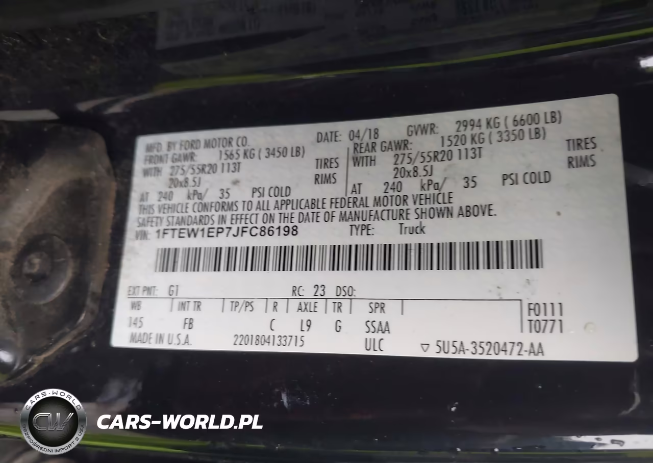 2018 Ford F-150 Xlt VIN:1FTEW1EP7JFC86198 - 9