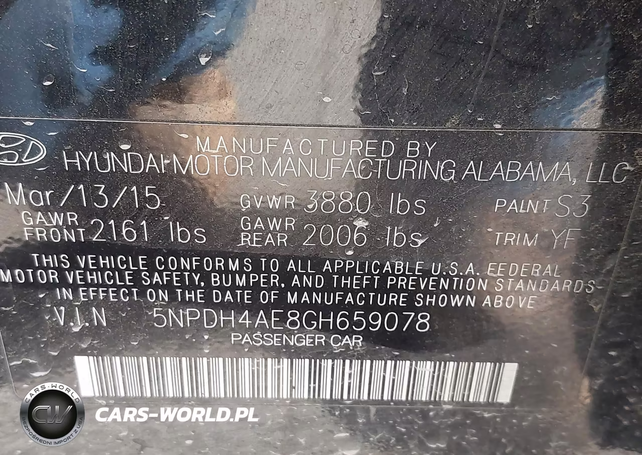 2016 Hyundai Elantra Se VIN:5NPDH4AE8GH659078 - 9