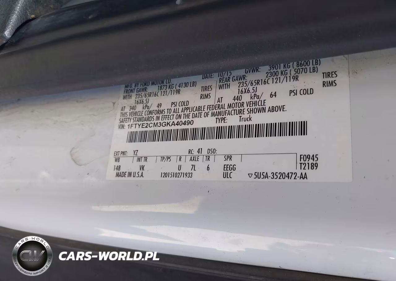 2016 Ford Transit-150 VIN:1FTYE2CM3GKA40490 - 9