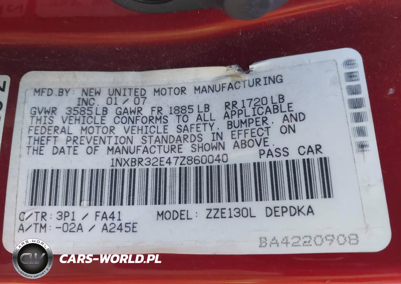 2007 Toyota Corolla Ce VIN:1NXBR32E47Z860040 - 9