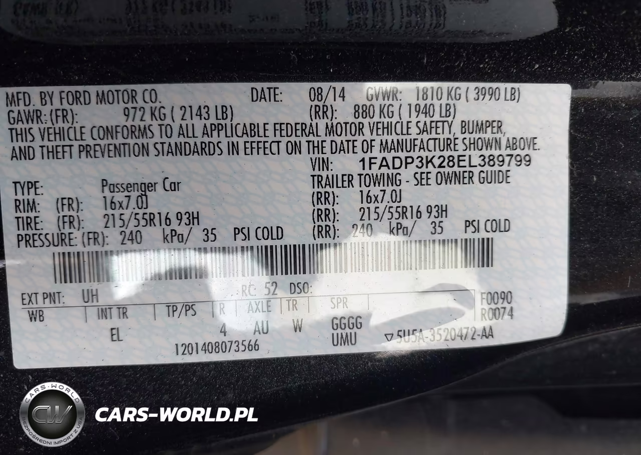 2014 Ford Focus Se VIN:1FADP3K28EL389799 - 9