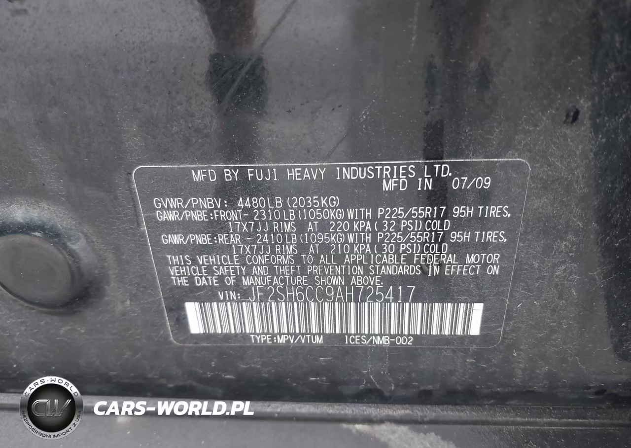2010 Subaru Forester 2.5X Premium VIN:JF2SH6CC9AH725417 - 9