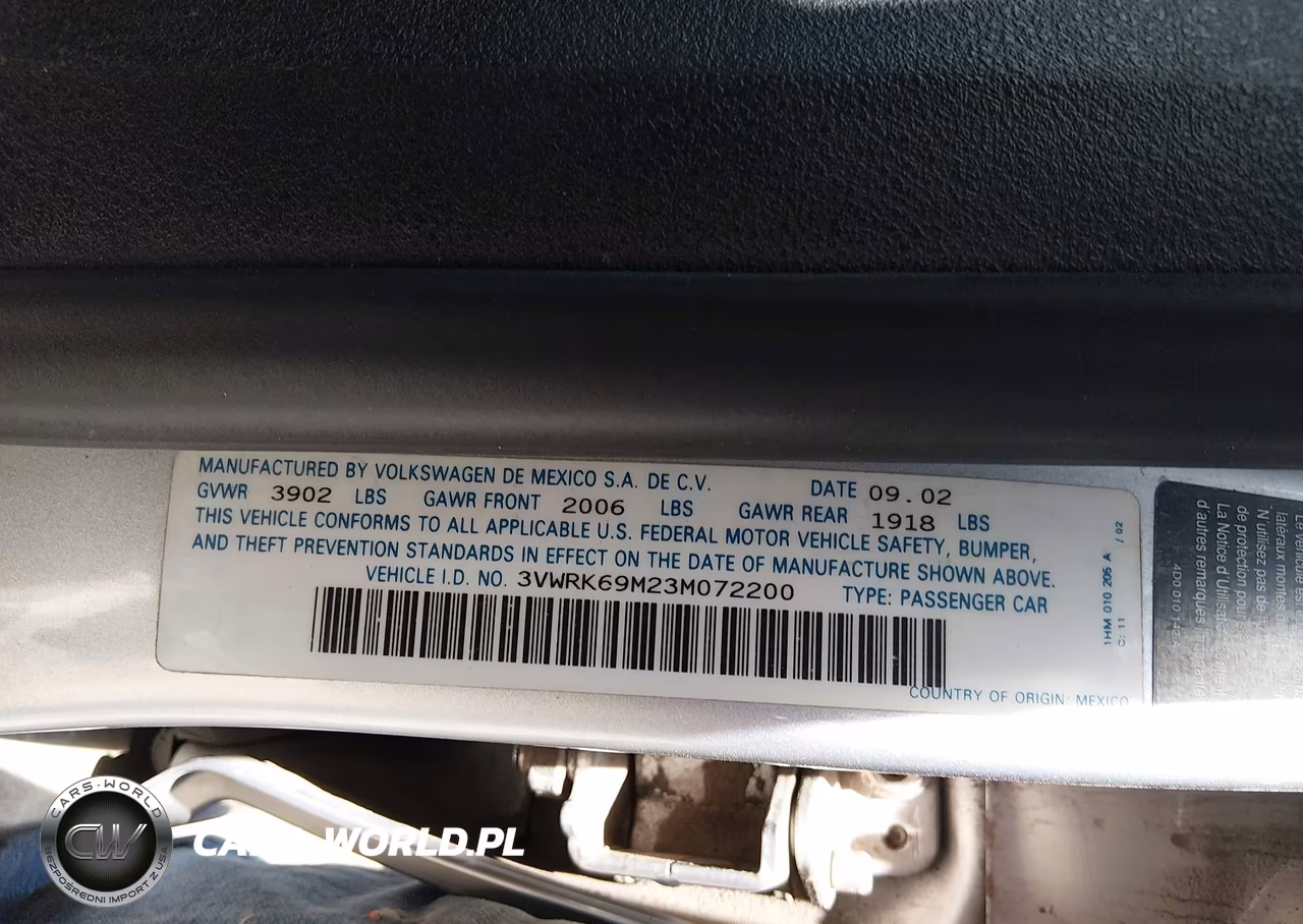 2003 Volkswagen Jetta Gl VIN:3VWRK69M23M072200 - 9