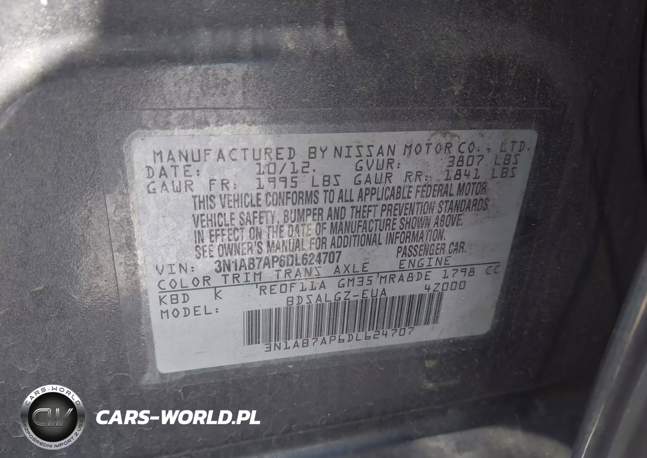 2013 Nissan Sentra Sl VIN:3N1AB7AP6DL624707 - 9