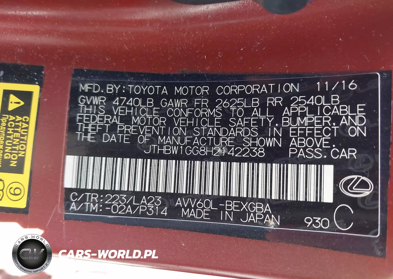 2017 Lexus Es 300H VIN:JTHBW1GG8H2142238 - 9