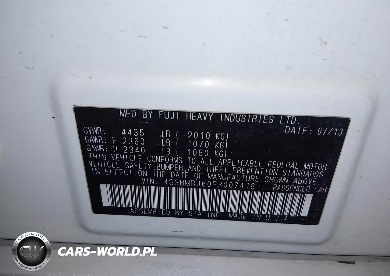 2014 Subaru Legacy 2.5 I Sport VIN:4S3BMBJ60E3007418 - 9