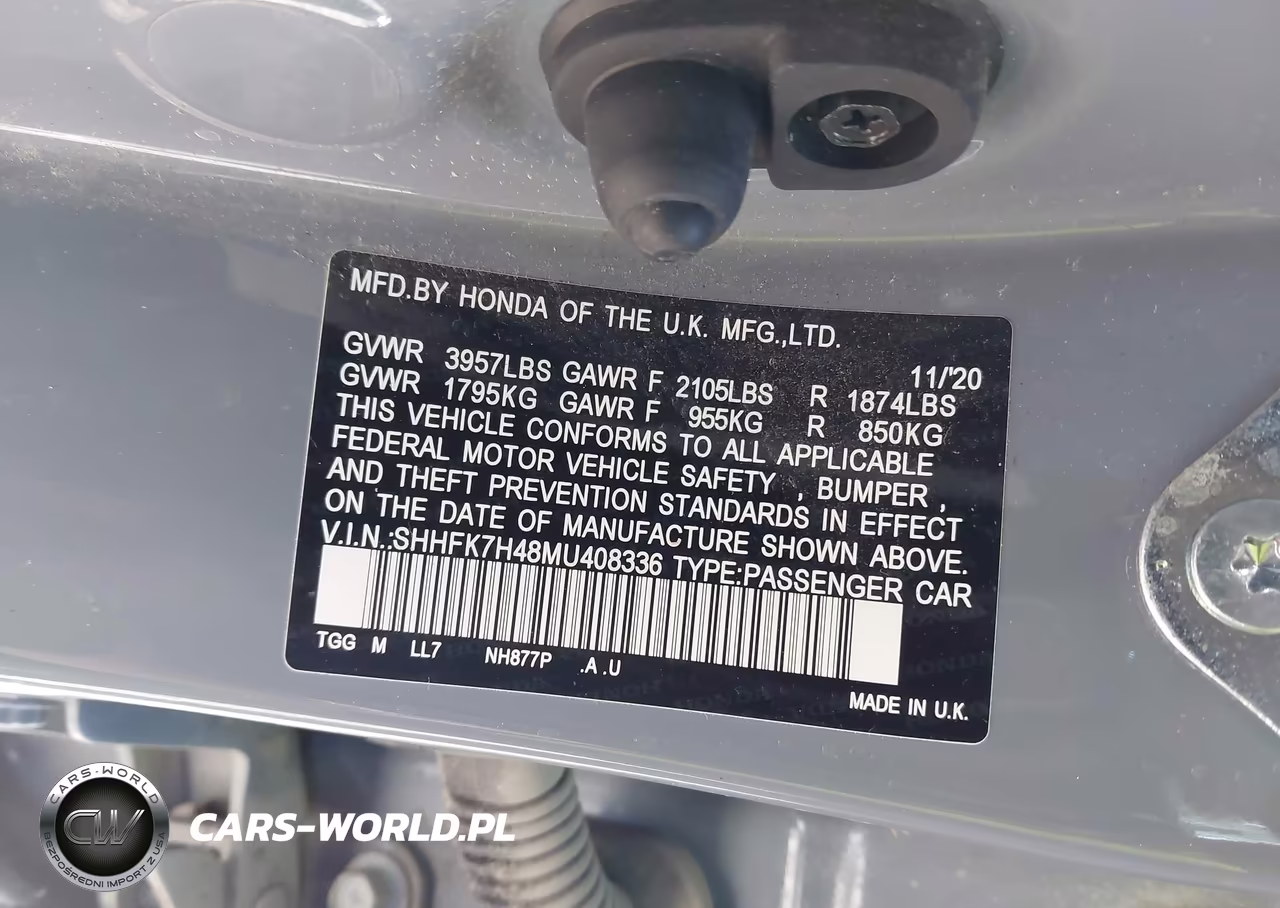 2021 Honda Civic Sport VIN:SHHFK7H48MU408336 - 9