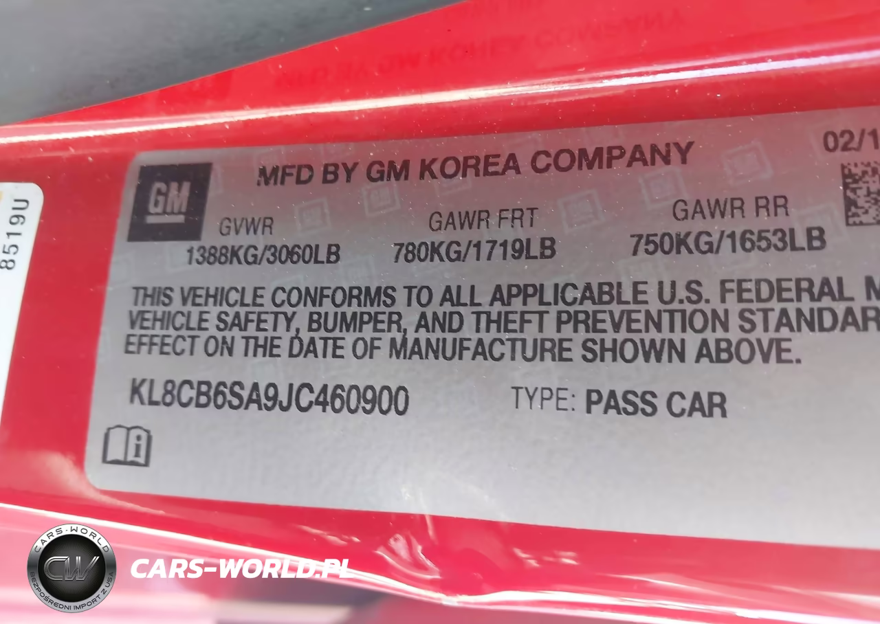 2018 Chevrolet Spark Ls Cvt VIN:KL8CB6SA9JC460900 - 8