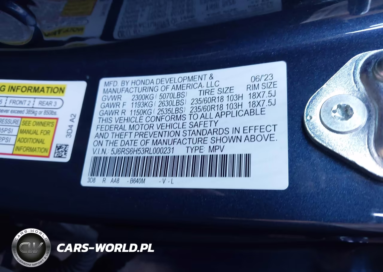 2024 Honda Cr-V Hybrid Sport VIN:5J6RS6H53RL000231 - 9