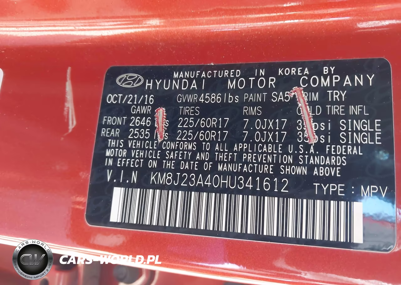 2017 Hyundai Tucson Se VIN:KM8J23A40HU341612 - 9