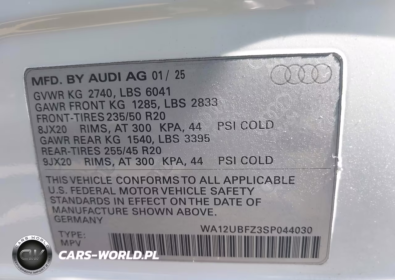 2025 Audi Q4 Sportback E-Tron Premium 55 Quattro VIN:WA12UBFZ3SP044030 - 9