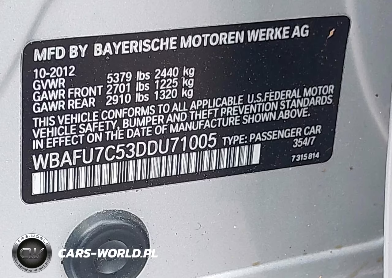 2013 BMW 535I xDrive VIN:WBAFU7C53DDU71005 - 9