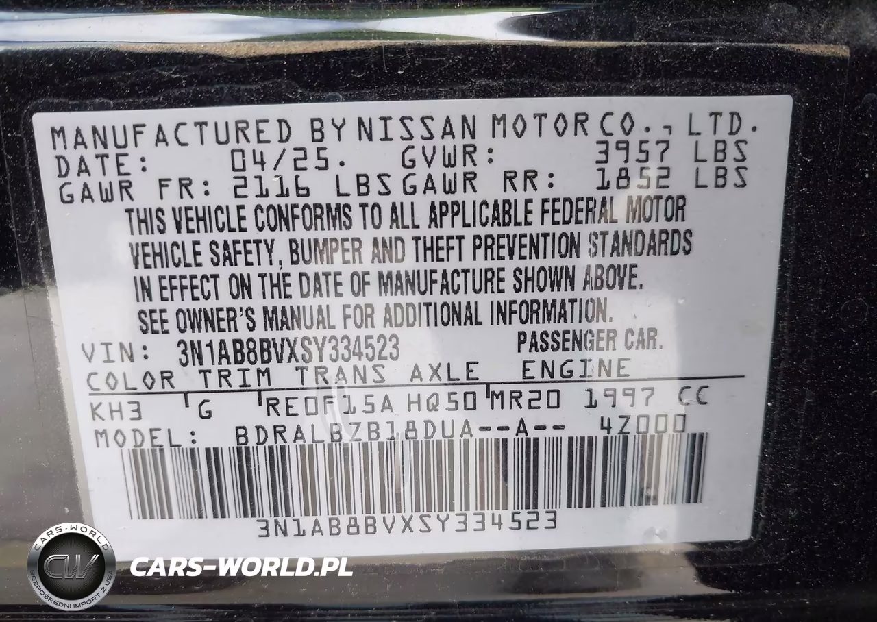 2025 Nissan Sentra S VIN:3N1AB8BVXSY334523 - 9