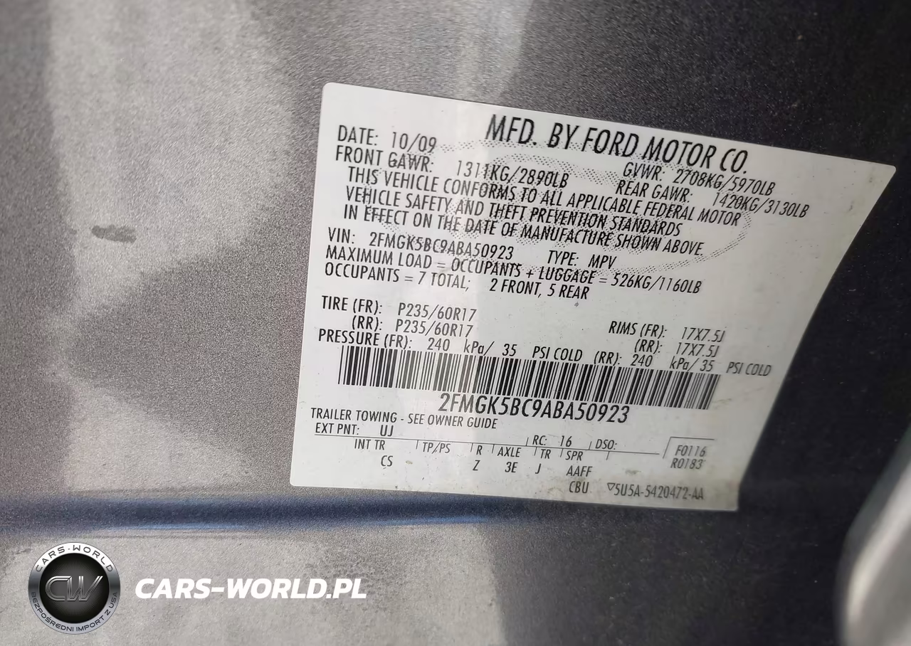 2010 Ford Flex Se VIN:2FMGK5BC9ABA50923 - 9