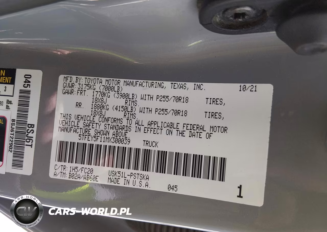 2021 Toyota Tundra Sr5 VIN:5TFEY5F11MX300039 - 9