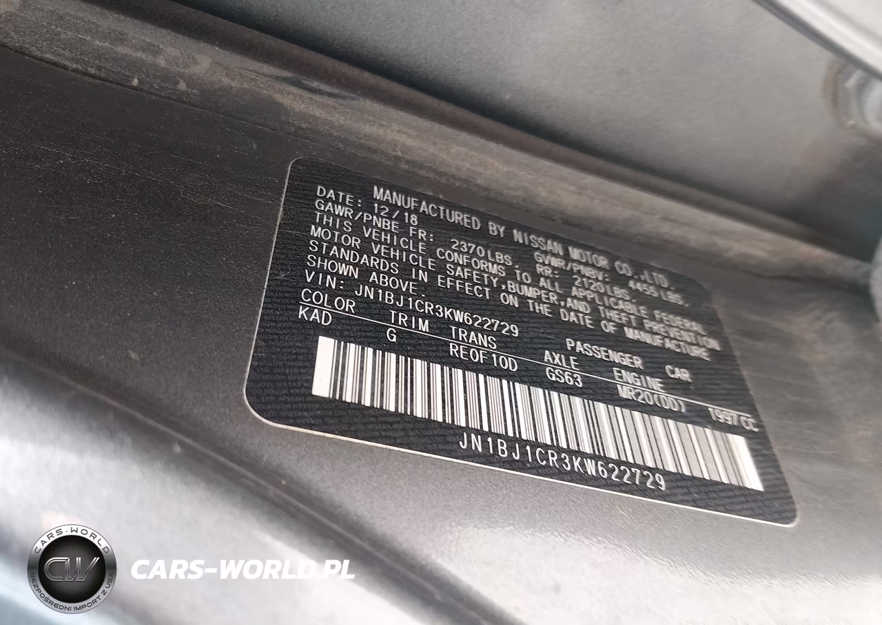 2019 Nissan Rogue Sport S VIN:JN1BJ1CR3KW622729 - 9