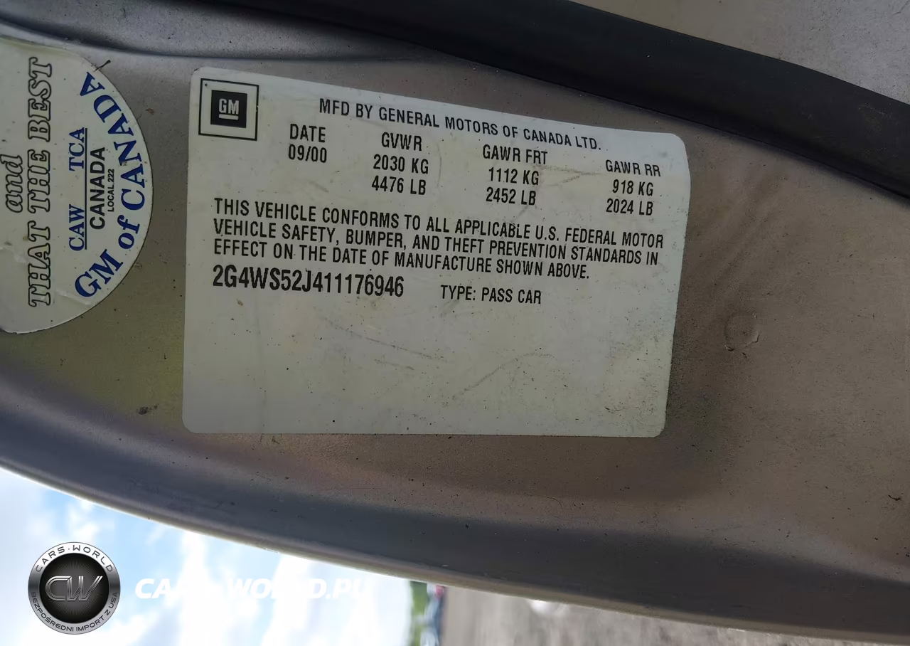 2001 Buick Century Custom VIN:2G4WS52J411176946 - 9